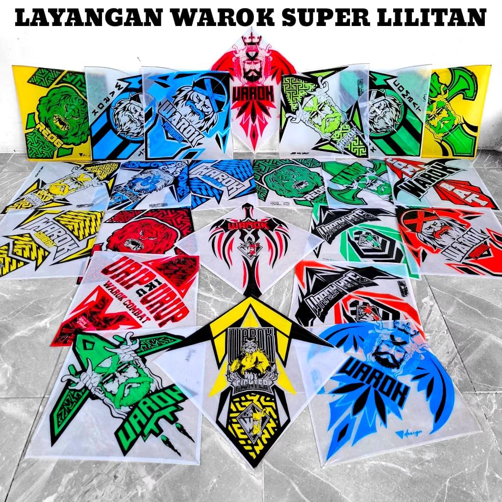 Layangan Sukhoi Warok Super Lilitan Sablon 2 Warna Bambu APUS Untuk Daily Manuver Mantap Untuk Main Tarik , Ulur Dan Jepret