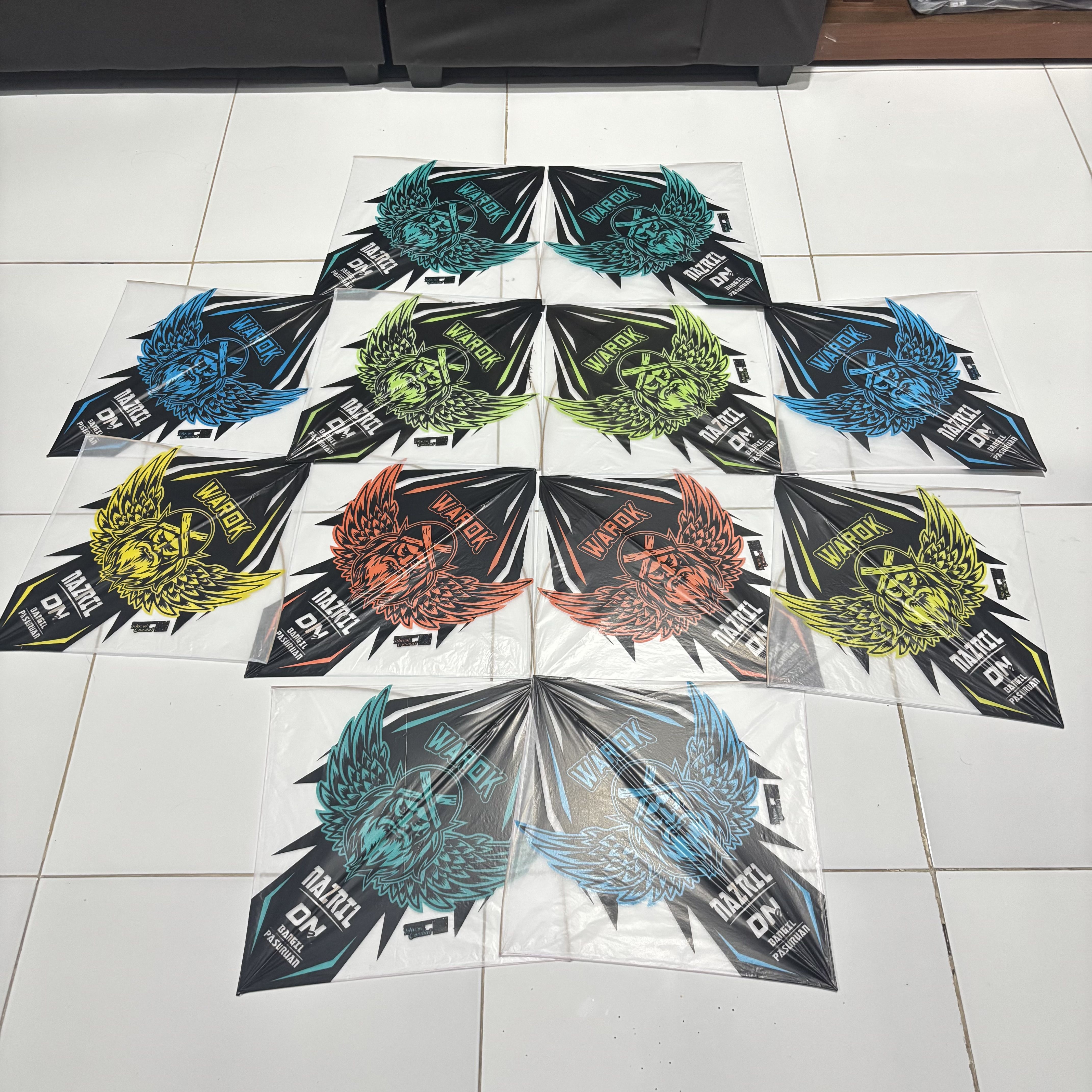 50PCS Layangan Sukhoi WAROK DNC Super Lilitan  Bambu PETUNG Sablon 2 Warna Untuk Main Tarik Ulur Dan Jepret